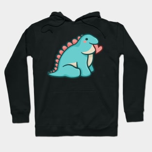 Cute Chubby Stegosaurus, Love, Dinosaur Hoodie